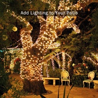 Wasserdichte Weihnachts-Lichterkette für Außenbereich, 8 Modi, Kupferdraht-Dekorationsbeleuchtung für Feiertage, Partys, Weihnachtsdekoration, Baumbeleuchtung
