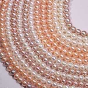5A collana lunga con catena di <span class=keywords><strong>perle</strong></span> rotonda perla d'acqua dolce naturale 40cm 16 pollici filo catena - Product Image 5