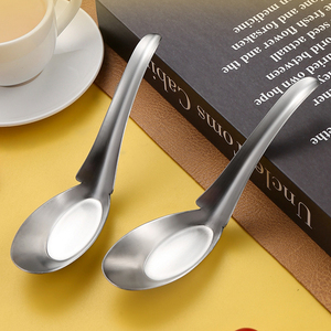 ช้อนสแตนเลสสำหรับอาหารค่ำแบบเอเชียทัพพีตักซุปแบบกระจกช้อนตักข้าวราเม็งมิโซะสไตล์ไทย - Product Image 1