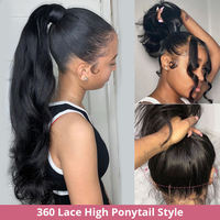 360 HD sans colle cordon perruques de cheveux humains 180 densité lâche Curl suisse dentelle toupet brut vierge cheveux humains vendeurs en gros