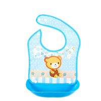 Bavoirs pour bébé en silicone souple et imperméable avec attaches et récupérateur de nourriture