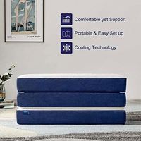 Surmatelas confortable en mousse à mémoire de forme pliable en trois parties, matelas portable pour lit d'appoint et voyage avec housse lavable