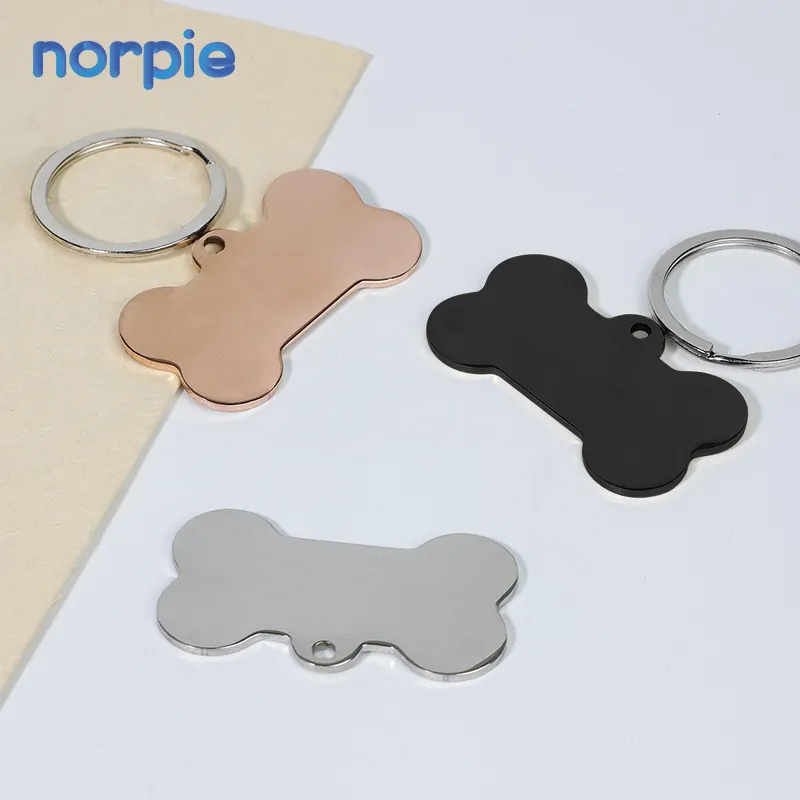 Promotion Gift 40mm Anodized Engraving Blank Name Metal Bone Shape Dog Tags Plate