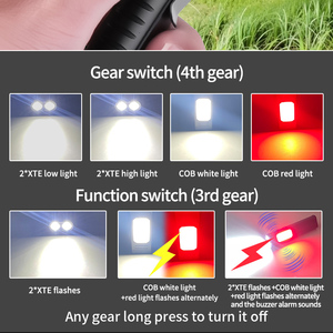 EDC Đèn pin 1000mAh pin nam châm mạnh mẽ Type-C USB Torch cao dB buzzer báo động Red COB <span class=keywords><strong>xte</strong></span> <span class=keywords><strong>Led</strong></span> Ngoài Trời làm việc đèn pin - Product Image 5