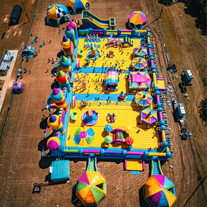 Thương mại Inflatable Trampoline chủ đề bouncers công viên sân chơi ngoài trời phiêu lưu khóa học trở ngại vui chơi giải trí trò chơi lâu đài bouncy - Product Image 6