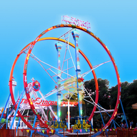 Manège Ferris Ring pour les amateurs d'adrénaline, choix d'aventure ultime pour les jeunes adultes, attraction équipée de lumières LED pour parc d'attractions