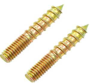 Tornillo de doble rosca galvanizado en zinc amarillo M8X80 M10X100, perno de doble cabeza, tornillo roscado para madera - Product Image 2