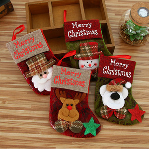 <span class=keywords><strong>Chaussette</strong></span> <span class=keywords><strong>de</strong></span> Noël TC, sac cadeau pour bonbons et chocolats, <span class=keywords><strong>chaussette</strong></span> rouge en velours brodé, décoration en <span class=keywords><strong>crochet</strong></span> tricotée <span class=keywords><strong>de</strong></span> style dessin animé - Product Image 1