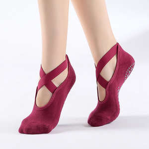 Logo personnalisé Cross Band Dance Barre Ballet Chaussettes Femmes Antidérapant Gym Grip Pilates Yoga Chaussettes - Product Image 5