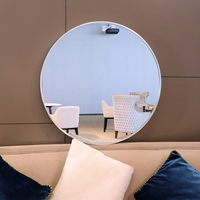 Miroir rond à cadre en aluminium doré de style salon professionnel, décoration murale pour la maison