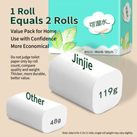 Papier toilette Jinjie 6 plis, double pack, 21 rouleaux, soluble dans l'eau, doux et épais, pour usage domestique