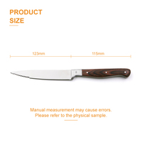 Couteaux à steak professionnels turcs durables en acier inoxydable avec manche en bois Pakka, respectueux de l'environnement