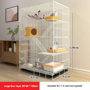 Jaula Metálica Resistente para Gatos, Modelo 2026, Grande, de 2 Niveles, con Bandeja de Plástico para Uso en Interiores, para Múltiples Gatos - Product Image 5