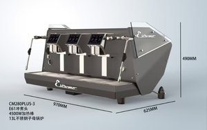 तीन समूह समायोज्य स्मार्ट नेतृत्व डिस्प्ले टच स्क्रीन 11 एल बॉयलर इलेक्ट्रिक स्टेनलेस स्टील नियंत्रण वाणिज्यिक एस्प्रेसो मशीनें - Product Image 6