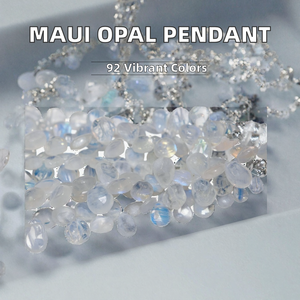 พลอยสีขาวธรรมชาติทรงลูกแพร์ขนาด 6.5 มม. น้ำหนัก 1.00 กะรัต แบบมีรอยแตก บรรจุในตัว สำหรับงานประดิษฐ์เครื่องประดับทำมือ - Product Image 2