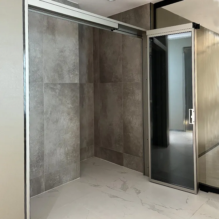 HDSAFE-Puerta abatible de aluminio negro, puerta abatible de PT para cocina, puerta abatible para patio, corredera interior de vidrio, plegable