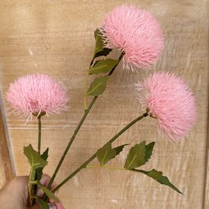 Chrysanthème artificiel en forme de boule de pissenlit <span class=keywords><strong>avec</strong></span> 3 petites têtes sphériques pour arrangement en pot de salon et décoration intérieure - Product Image 4