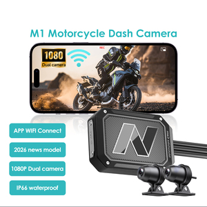 Caméra d'action intelligente double 1080P pour moto, enregistreur DVR avant et arrière, caméra de tableau de bord cachée, étanche IP66, vidéo WiFi - Product Image 2