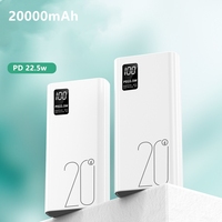 Último Modelo Power Bank 20000mAh de Carga Súper Rápida Pd con Salida Tipo C de 22.5W y Pantalla Digital de Capacidad Real