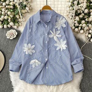 Blusa de Alta Calidad con Estampado Floral para Mujer, Manga Larga, Botones, Tejido Transpirable, Estilo Casual para Otoño y Primavera, Logotipo en la Parte Delantera - Product Image 5