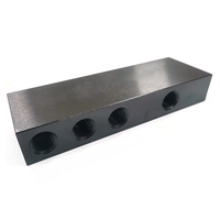 Collecteurs hydrauliques et pneumatiques anodisés en noir usinés CNC personnalisés pour les systèmes d'air en aluminium et les solutions en acier inoxydable