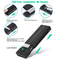 Disco Duro Externo Portátil USB-C 5 en 1 NVME-HUB, Carcasa de Aleación de Aluminio, Compatible con un Máximo de 2 TB, en Stock