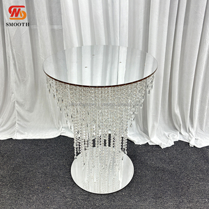 Table de gâteau de fête de mariage LISSE décoration de gland en cristal présentoir de gâteau clair Table de socle ronde - Product Image 6