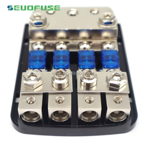 Borne de distribution d'alimentation audio pour voiture Bloc de fusibles 60A 4 entrées <span class=keywords><strong>3</strong></span> sorties Porte-fusible ANL avec couvercle anti-poussière - Product Image 4