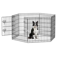 Cage pliable pour chien en acier inoxydable et en fer pour chiens de petite/grande/moyenne taille - Utilisation en extérieur/en intérieur/en voyage - Enclos pour animaux de compagnie respectueux de l'environnement