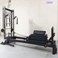 Reformer Pilates à structure spirale avec chariot détachable pour studio et usage domestique, équipement de Pilates et de yoga