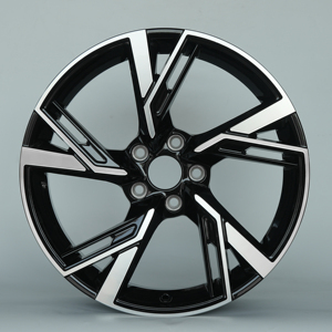 En stock Roues en fonte de 17 18 19 pouces avec face de machine noire 5x114.3 Pneus de voiture de tourisme Conception à cinq rayons pour AUDI A4 A6 A8 - Product Image 1