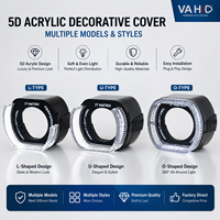 VAHID Factory Sales Acrylic Angle Eyes Halo Rings Shroud 3" 2.5" Inch Bi LED Projector Lens Crystal Cover RGB Welcome Light DRL