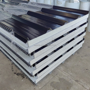 แผงแซนวิชโฟม <span class=keywords><strong>PU</strong></span> <span class=keywords><strong>หลังคา</strong></span>ลูกฟูกพร้อมกระเบื้องแผงโลหะทนไฟสำหรับห้องเย็น - Product Image 2