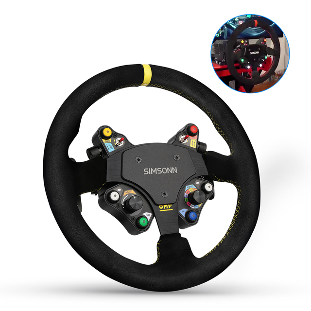 SIMSONN LED Button Racing Wheel PC Gaming Devices with Paddle Shifter Sim Racing Joystick & Game Controller for Video Games
