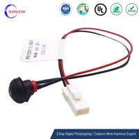 Konektor MX1.25 2 Pin Tahan Air untuk Kabel Harness Otomotif, Perakitan Kabel Saklar Tombol Berulir Bulat Kustom OEM