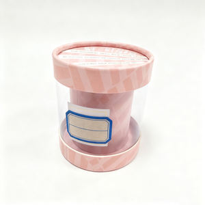 Tube de papier écologique recyclable transparent personnalisé emballage cylindre boîte d'estampage pour les attaches de cheveux chouchous à la mode - Product Image 3