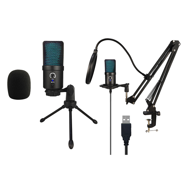 USB Plug&Play Computer Microphone,Professional Studio PC Mic with Tripod for Gaming, Streaming