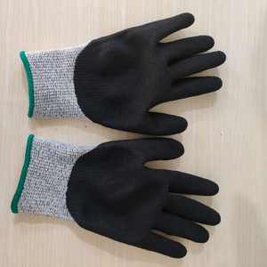 عالية الأداء مكافحة قطع مستوى 5 HPPE مع الأسود الرملي النتريل المغلفة اليد حماية قفازات السلامة - Product Image 5