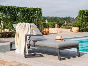 Mobilier de plage d'hôtel de luxe lit de soleil en aluminium confortable près de la piscine avec coussin - Product Image 6