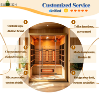 Sauna infrarouge intérieur pour 3 personnes, idéal pour hôtel, avec éclairage LED, excellent rapport qualité-prix