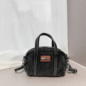 Washed Denim <b>Bag</b> New Arrival Large Capacity Crossbody Shoulder <b>Bag</b> for Women Portable Denim Boston <b>Bag</b> With Zipper Design - Product Image 3