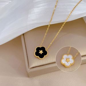 Tarnish Free Gold Plated No Fade Double Side Flower Clavicle <b>Chain</b> Necklace for Women Zircon Geometric Stainless Steel Necklace - Product Image 4