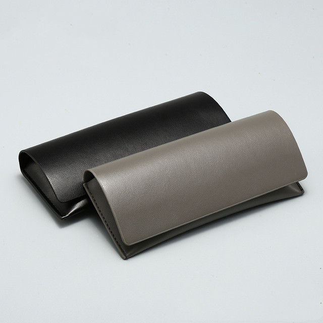Edge Paint Fashionable PU Leather Hard Shell Eyeglass Sun Glasses Case