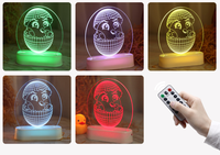 Newish – lampe Led acrylique 3D avec motif oeuf de lapin de pâques, alimenté par batterie USB, Base blanche pour chambre d'enfant, 2023 rvb