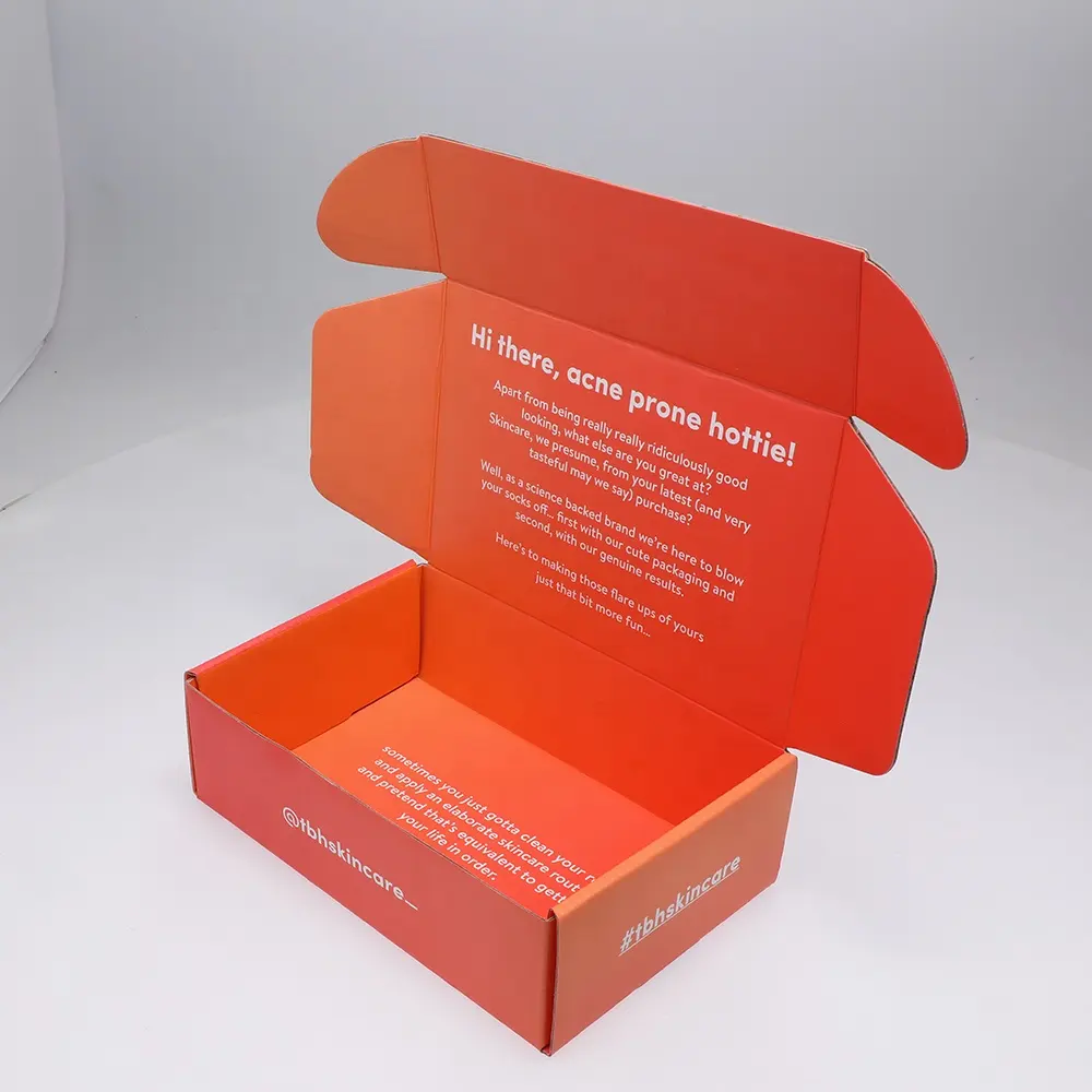 Kotak kertas kemasan kosmetik kustom kotak karton lipat ukuran kemasan sepatu cetak kotak kertas bergelombang indah