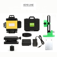 Niveau laser 4D rotatif à faisceau vert CE PSE RoHS Li-Ion, auto-nivelant 360° horizontal et vertical, 5 points, précision 2mm/7m, IP54