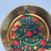 Assiette en plastique à motif de sapin de Noël et de flocon de neige, assiettes de présentation festives et ensemble d'assiettes décoratives, décoration de table de fête
