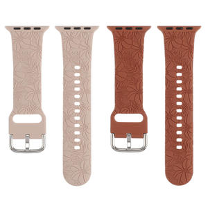 Correa de Acero Inoxidable con Hebilla de Flor de Loto Tallada con Láser de Textura Exquisita para Apple Watch Serie 9-1 para Correa de Silicona de iWatch - Product Image 6