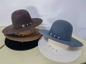CL8292 venta al por mayor 100% lana australiana ala ancha bloqueada corona abierta fieltro de lana ala grande cuerpo vaquera sombrero sombreros de vaquero - Product Image 4