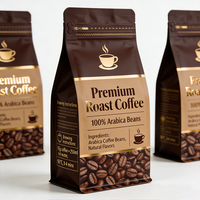 Sachet de café en papier kraft biodégradable grande capacité 1kg 2kg avec valve, compostable, barrière, à fond plat, logo personnalisé, vente en gros, pour aliments pour animaux de compagnie